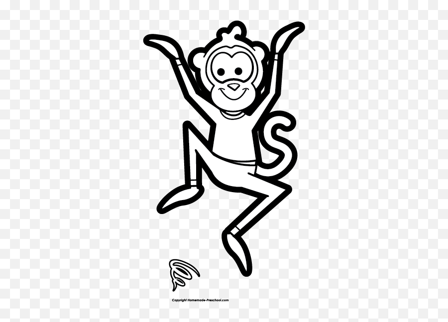 Download Monkey Black And White Free Monkey Clipart - Monkey Draw A Monkey Jumping Emoji,Jump Clipart