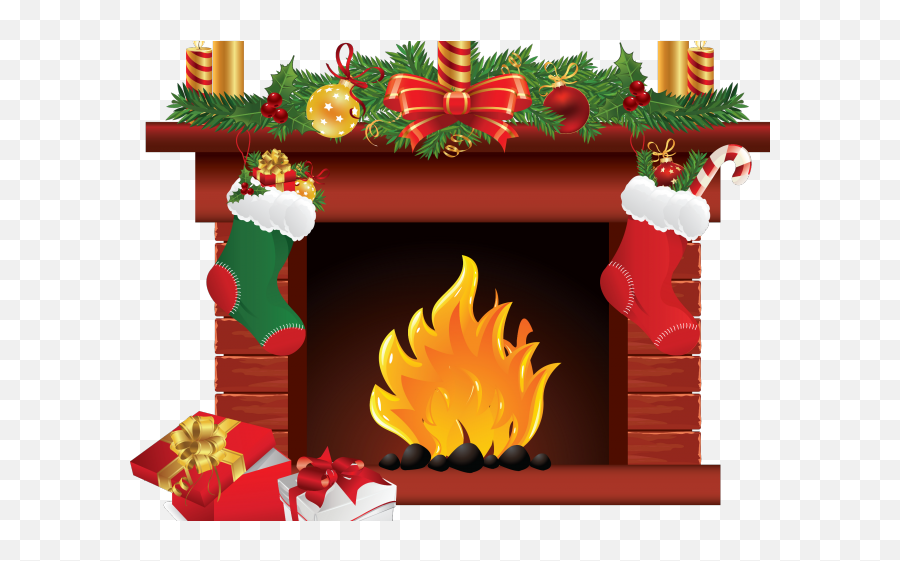 Download Merry Christmas Clipart Fireplace - Christmas Fireplace Christmas Clipart Emoji,Merry Christmas Clipart