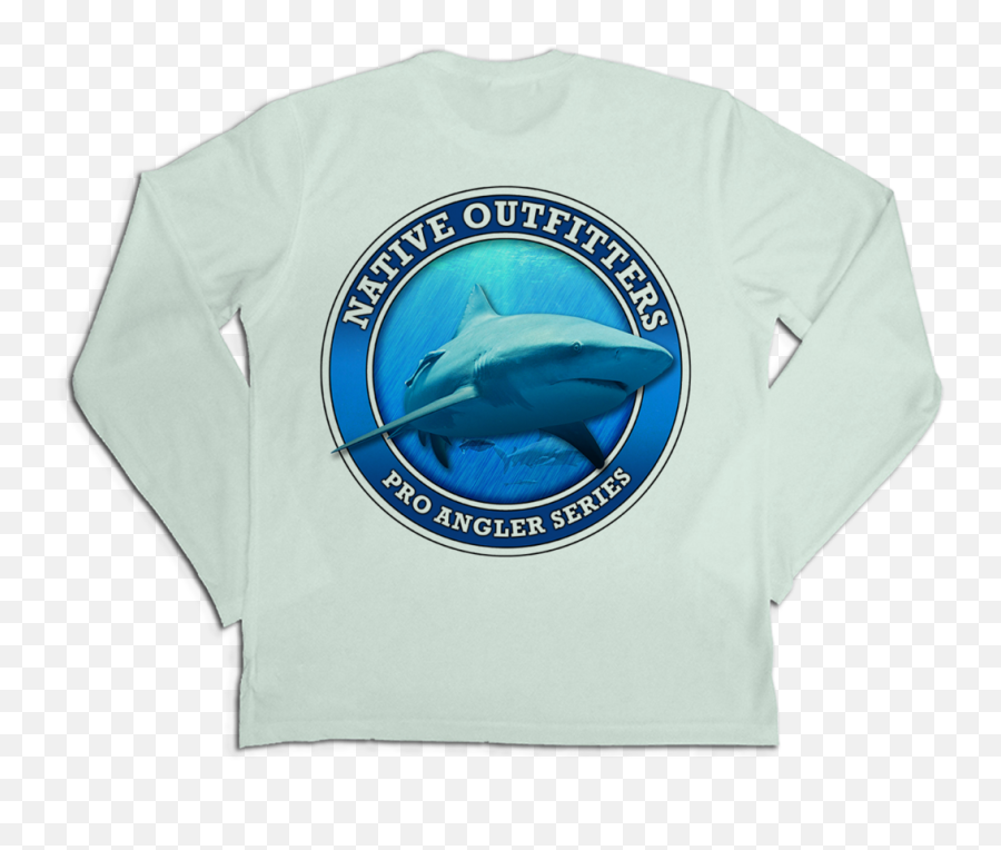Menu0027s Long Sleeve Spf50 Sun Shirt - Bull Shark Pro Great White Shark Emoji,Gler Logo
