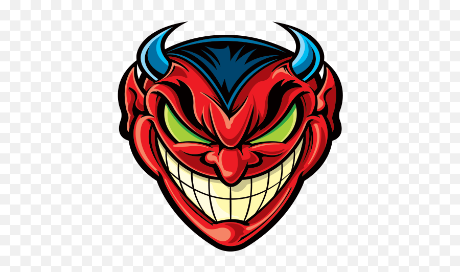 Printed Vinyl Devil Evil Smiles Evil Satan Hell Stickers - Fictional Character Emoji,Evil Smile Png