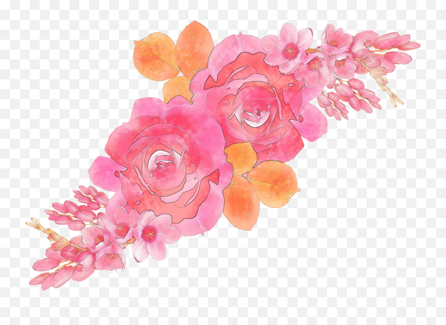 Download Hd Watercolor Flower Pattern Png - Garden Roses Watercolor Flowers Pattern Png Emoji,Flower Pattern Png