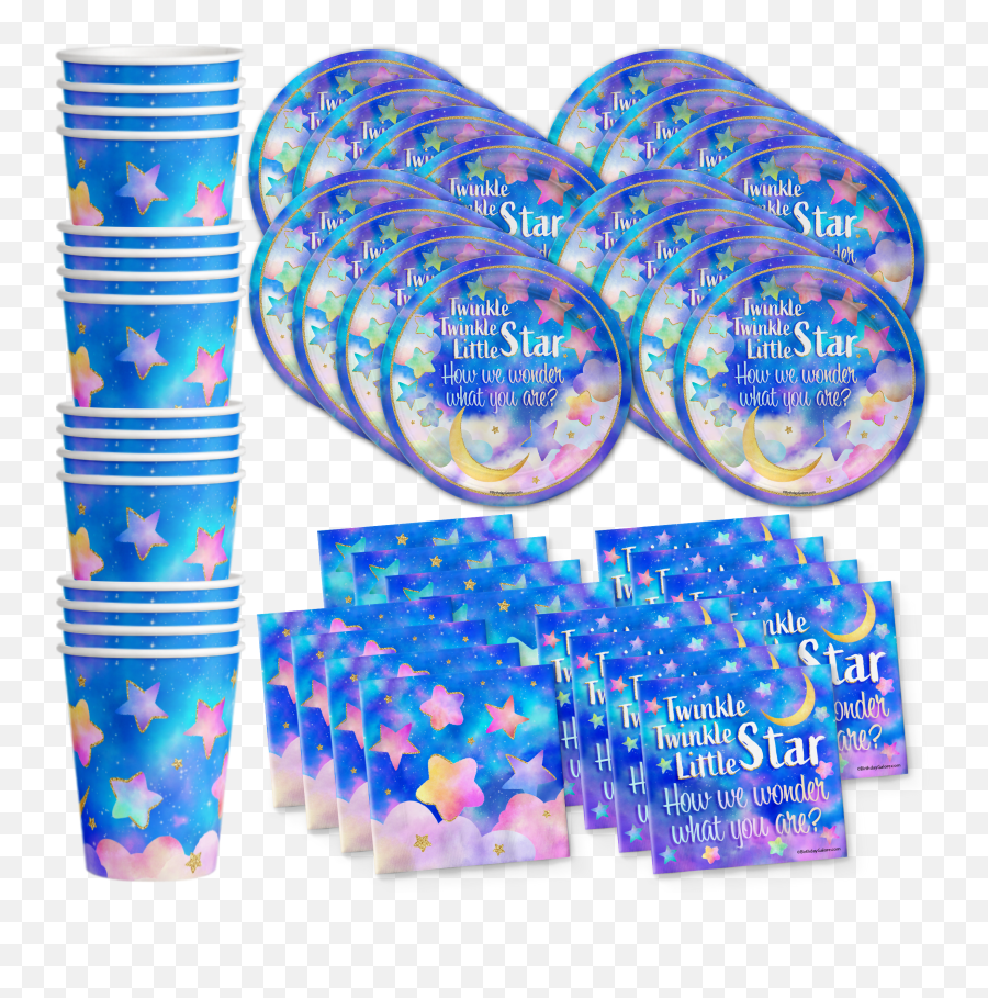 Birthday Galore Twinkle Little Star Gender Reveal Party Tableware Kit For 16 Guests Birthday Galore Twinkle Little Star Gender Reveal Party Tableware Emoji,Twinkle Twinkle Little Star Clipart