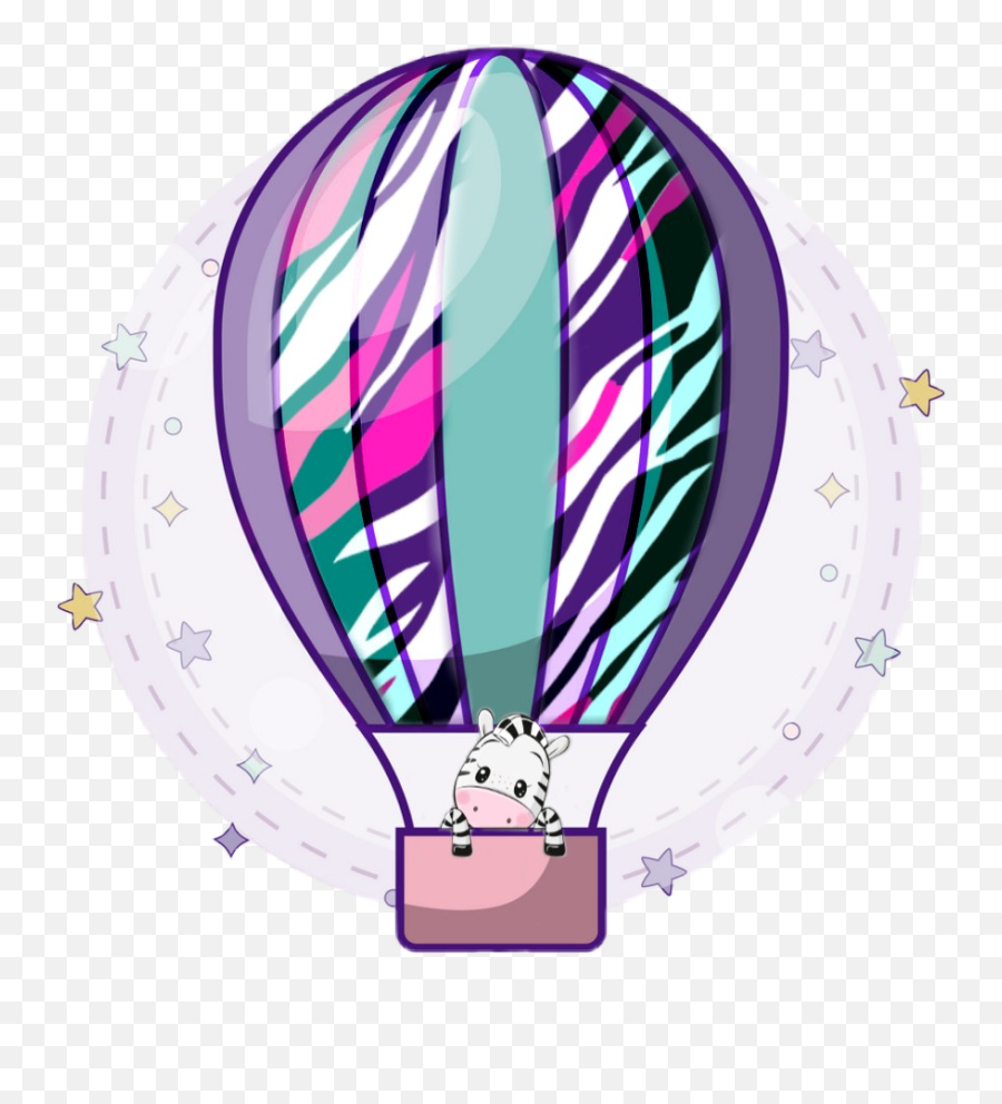Globoaerostatico Cebra Sticker By Paola Ech Emoji,Cute Hot Air Balloon Clipart