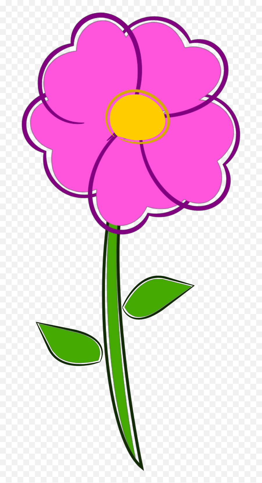 Beautiful Pink Flower Clipart Free Image - Flor Clipart Emoji,Flower Clipart