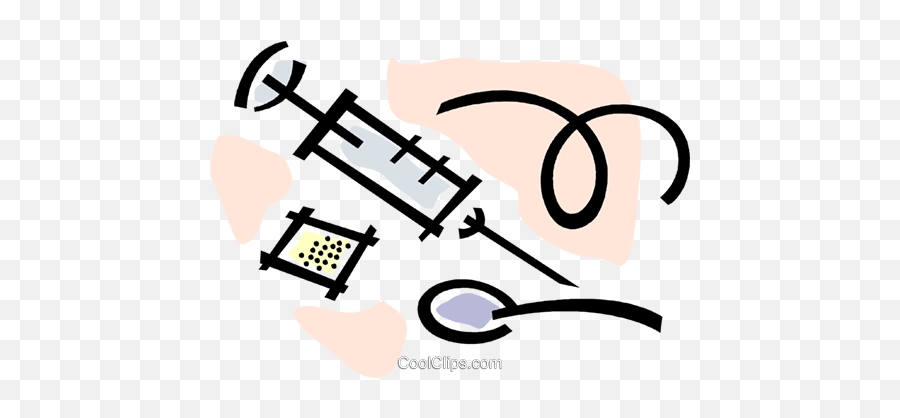 Heroin Needle And Syringe Royalty Free Vector Clip Art - Heroin Clipart Emoji,Needle Clipart
