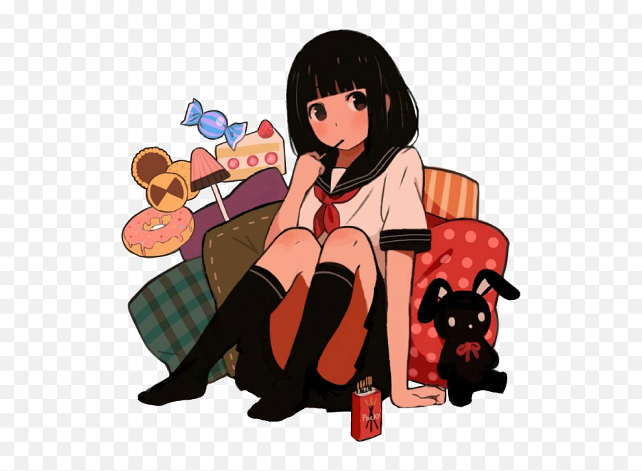Anime Cliparts And Others Art - Sit Anime Girl Emoji,Anime Clipart