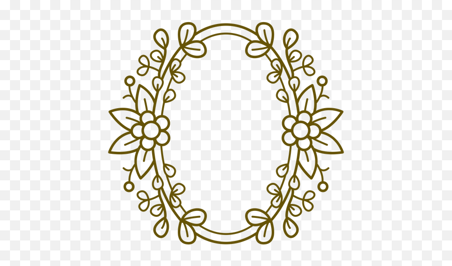 Botanic Oval Frame Flowered Stroke - Transparent Png U0026 Svg Moldura Arabesco Retangular Png Emoji,Oval Frame Png