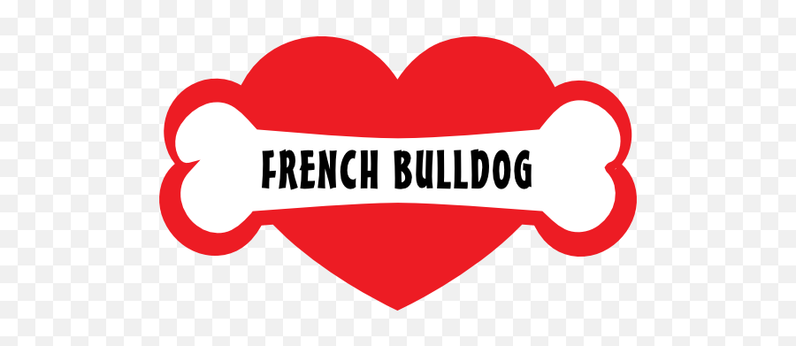 I Love My Dog With French Bulldog Bone And Heart Magnet - Whitechapel Station Emoji,French Bulldog Clipart