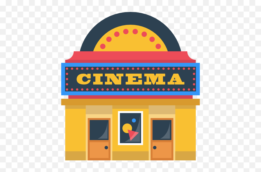 Clip Art Free Stock Movie Theater - Transparent Movie Theater Cartoon Emoji,Building Clipart