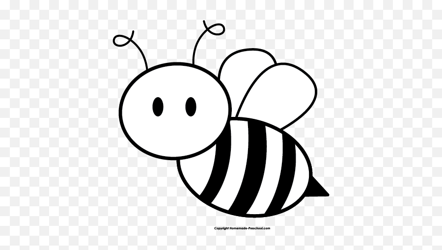 Free Bee Clipart 2 - Bee Clipart Black And White Emoji,Bee Clipart