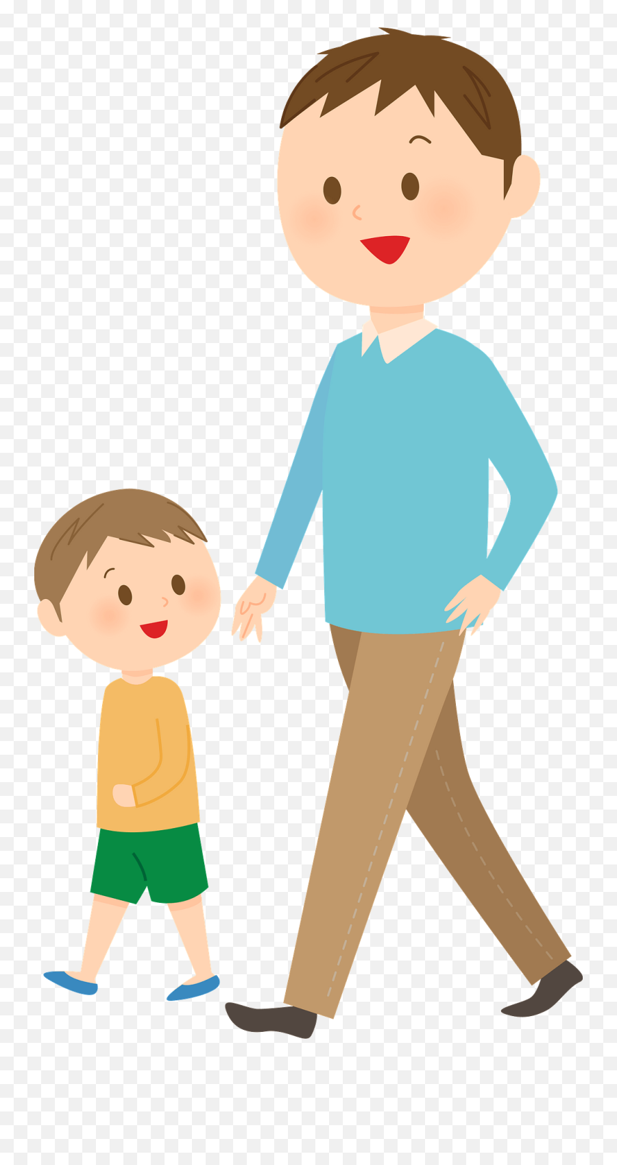 Father And Son Are Walking Clipart - Father And Son Clipart Emoji,Dad Clipart