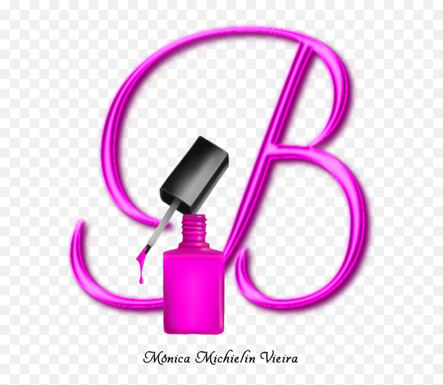 Monica Michielin Alphabets Alfabeto Com Esmalte Rosa Em Png Emoji,B Png