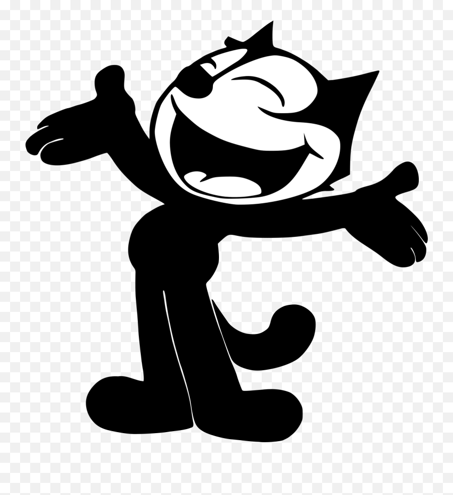 Cartoon Black And White Logo - Felix The Cat Transparent Emoji,Cartoon Logo