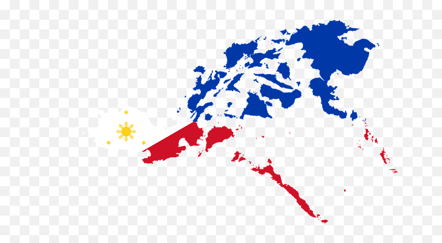 Download Hd Philippines Flag Overlapping On Its Map - Map Of Emoji,Filipino Flag Png