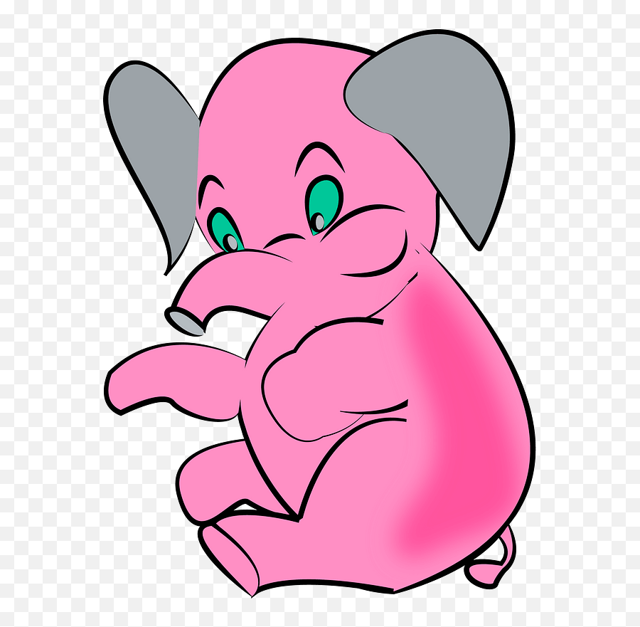 Pink Baby Elephant Clipart - Happy Emoji,Baby Elephant Clipart
