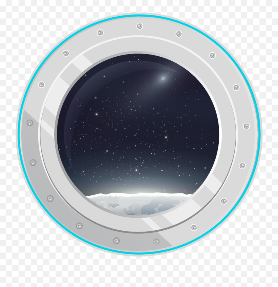 View From Spaceship Sticker - Circle Transparent Cartoon Emoji,Porthole Clipart