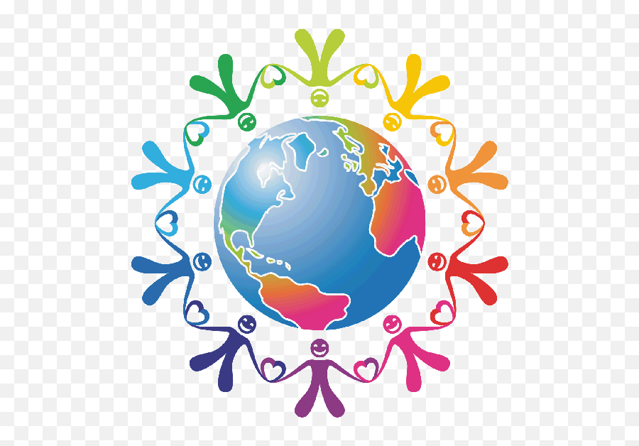 People Holding Hands Around The World - Togetherness Clipart Emoji,World Clipart