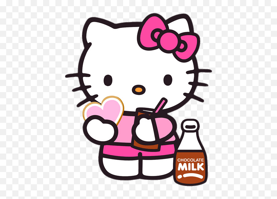 Hello Kitty Drinking Chocolate Milk - Clipart Hello Kitty Emoji,Hello Kitty Png