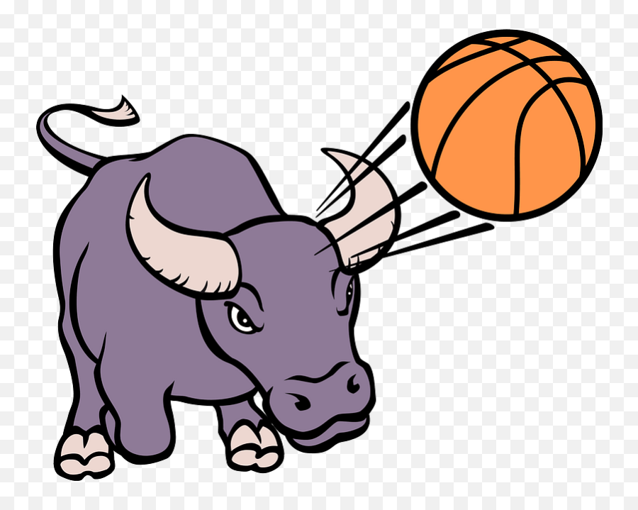 Bull Playing Basketball Clipart Free Download Transparent - For Basketball Emoji,Basketball Clipart Free
