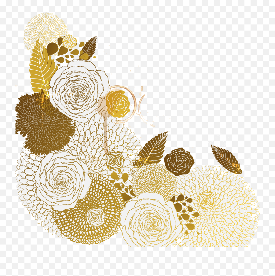 Download Vector Euclidean Flower Pattern Golden Free Hd - Vector Golden Flower Png Emoji,Flower Pattern Png