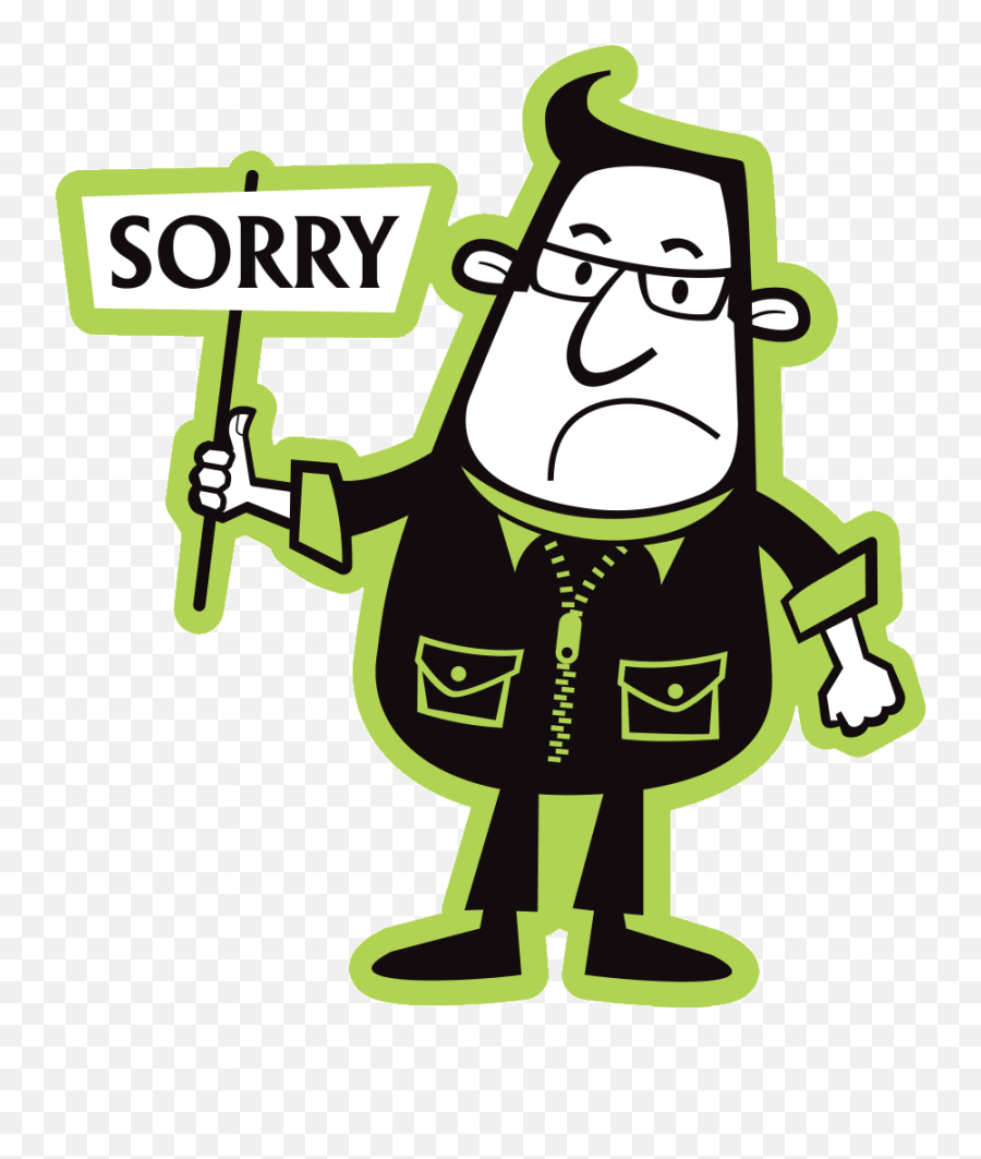 Download Geek Man Sorry - No Sorry Cartoon Emoji,Sorry Png