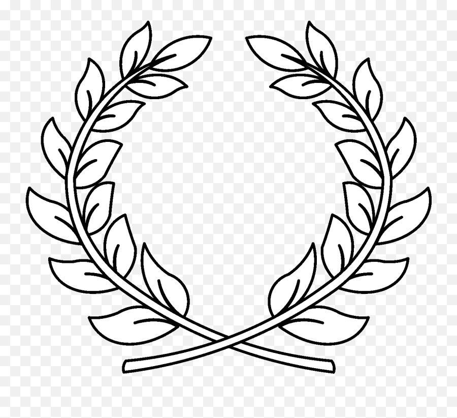 Laurel - Traceable Heraldic Art Emoji,Laurel Wreath Transparent