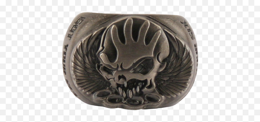 Winged Skull Ring - Solid Emoji,Five Finger Death Punch Logo