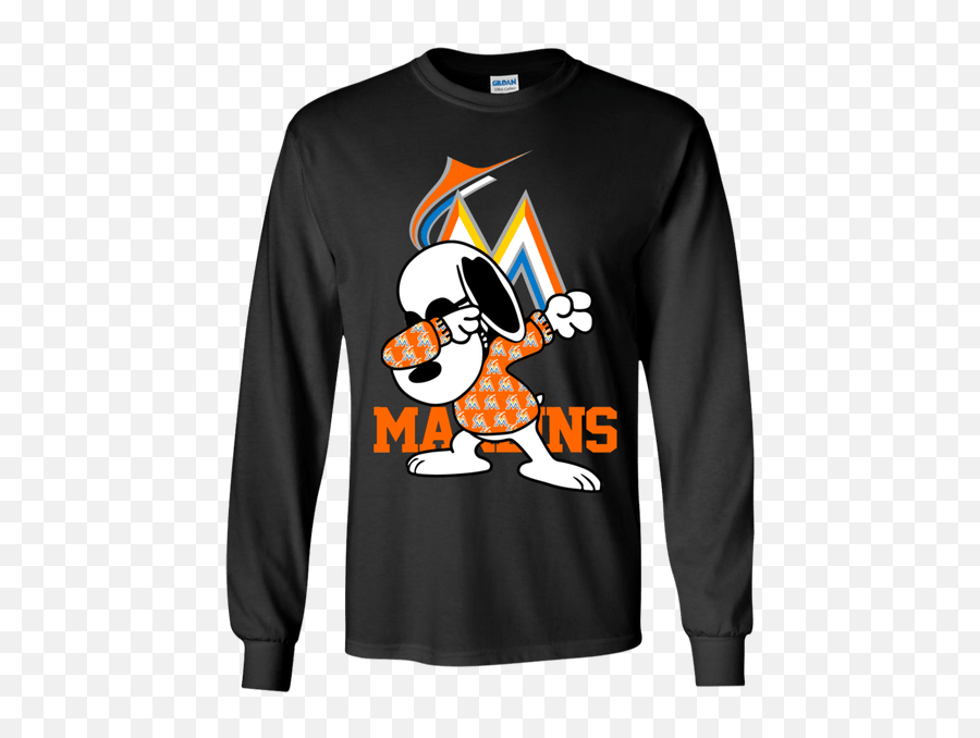 Miami Marlins Snoopy Dabbing Shirts U2013 Pronameshirt - Morrowind T Shirt Emoji,Miami Marlins Logo