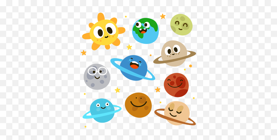 Kinder Sticker Planeten - Planets Cartoon Png Emoji,Planeten Clipart
