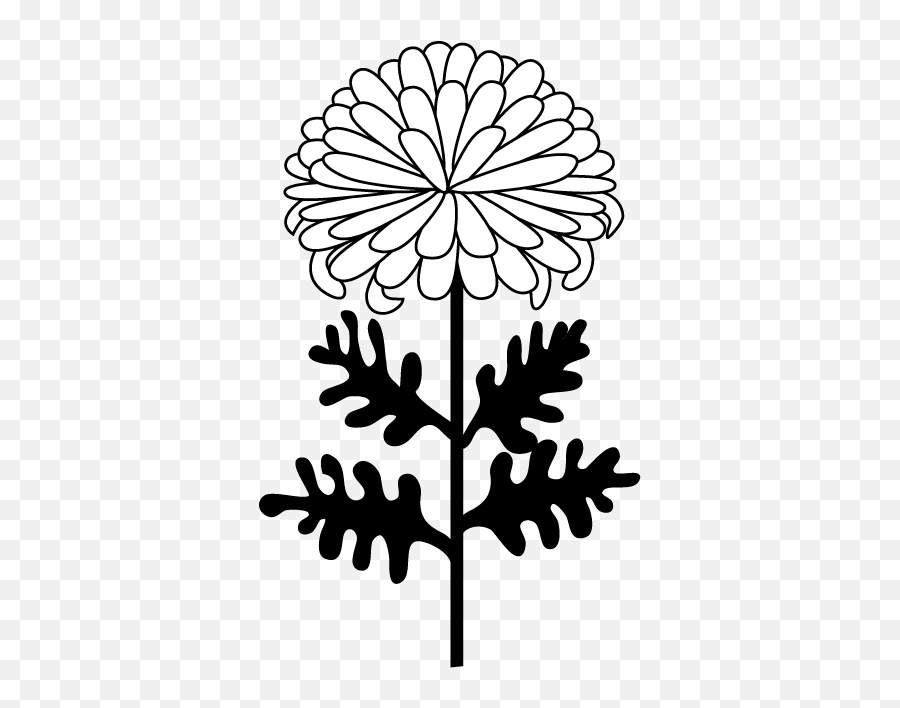 Mum Flower Clipart Black And White - Chrysanthemum Free Clip Art Emoji,Flower Clipart Black And White