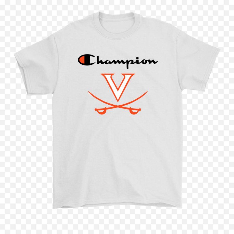 Champion Logo Mashup Ncaa Shirts - Short Sleeve Emoji,Virginia Cavaliers Logo