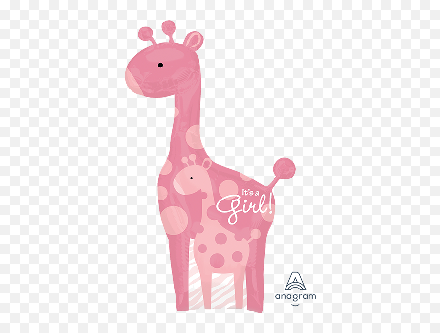 Safari Baby Girl Giraffe Balloon - Safari Baby Girl Giraffe Blue Baby Giraffe Baby Shower Emoji,Baby Giraffe Clipart