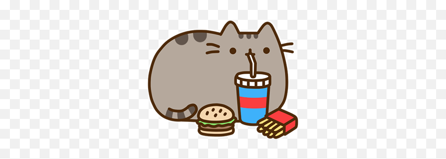 Facebook Messenger Pusheen Stickers - Pusheen Cat Food Emoji,Pusheen Png