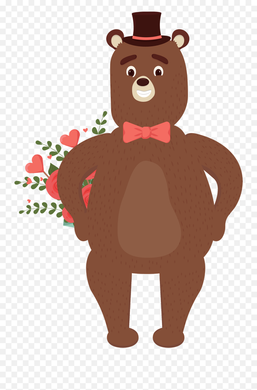 Bear With Flowers In A Date Clipart Free Download - Happy Emoji,Date Clipart