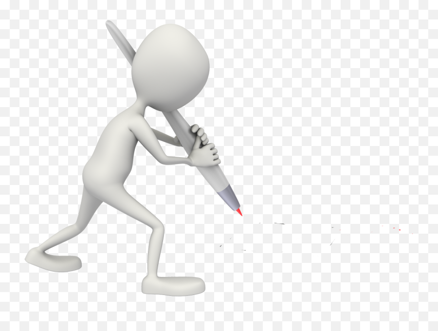 Pen - Stickman Clipart Emoji,3 D Clipart