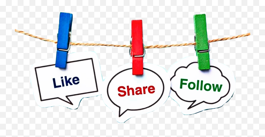 Follow Clothespins Sticker - Like Share Follow Emoji,Like And Share Png
