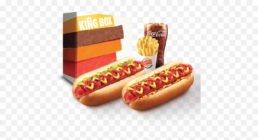 King Box Hot Dogpng Burger King - Chili Dog Emoji,Hot Dog Png