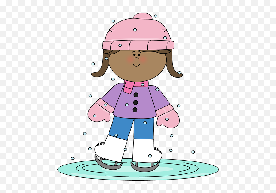 Little Girl Skating On Ice Clip Art - Little Girl Skating On Ice Skating Kid Clip Art Emoji,Little Girl Clipart