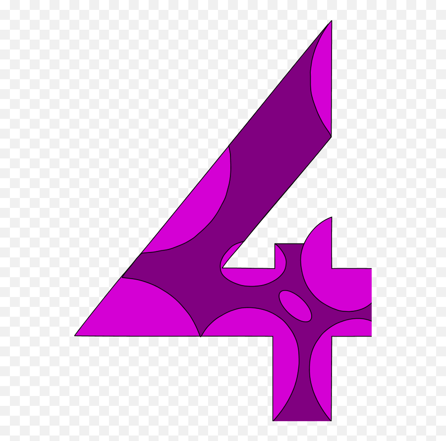 Four Clipart Number - Purple Number 4 Clip Art Emoji,Number Clipart