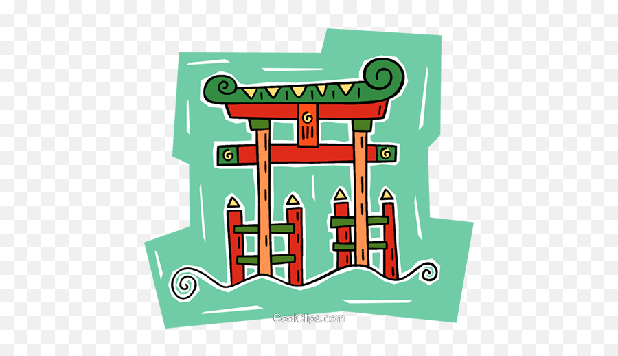 Temple Gate Royalty Free Vector Clip Art Illustration - Language Emoji,Gate Clipart