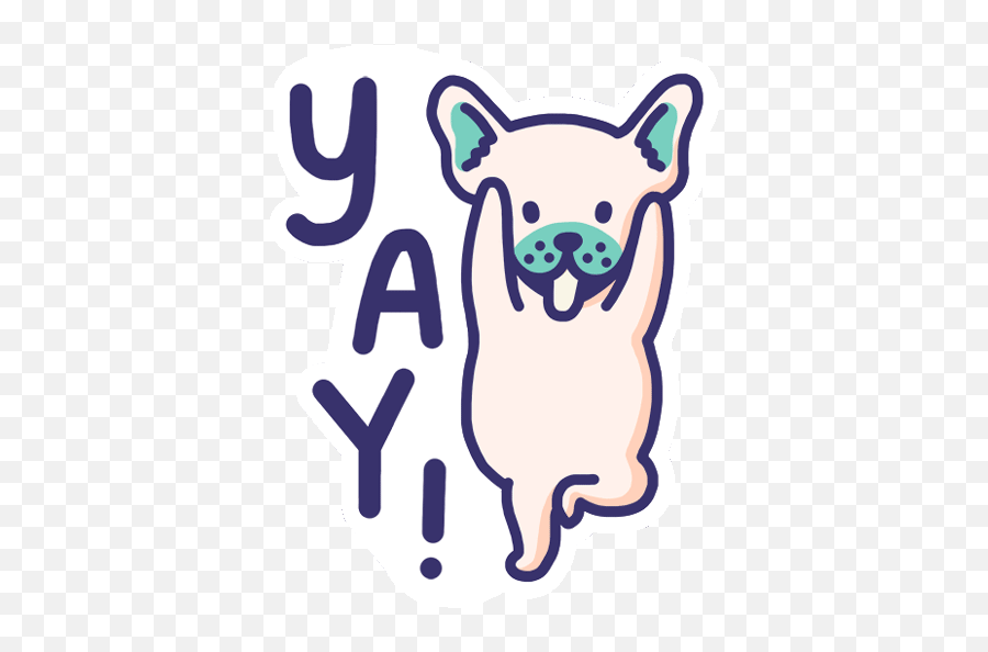 Celebrate French Bulldog Sticker By - Celebratory Dog Clip Art Emoji,Celebrate Clipart