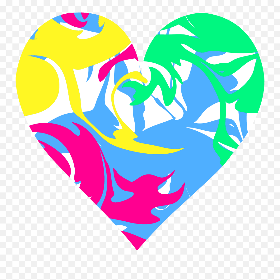 Download Hd Pink Heart With Colorful Vines Icon Png Clipart - Colorful Heart Vector Png Emoji,Heart Clipart Png