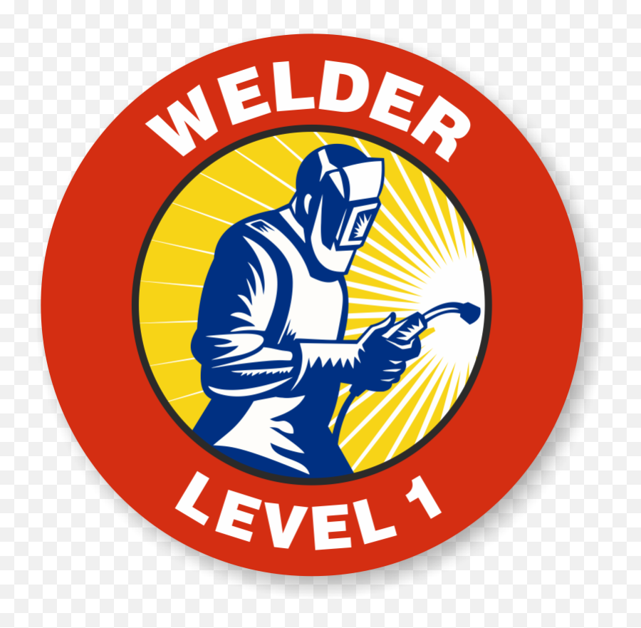 Welder Level 1 Hard Hat Decals Signs Sku Hh - 0475 Welding Work Logo Png Emoji,Welder Logo
