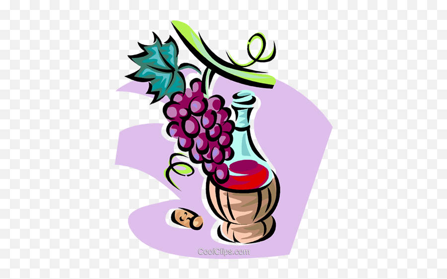 Red Wine And Grapes Royalty Free Vector Clip Art - Clip Art Italy Wine Emoji,Royalty Free Clipart