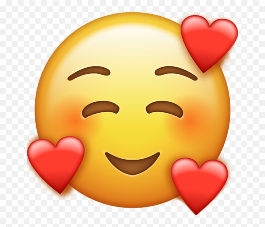 Smile Emoji With Hearts Free Download - Iphone Emoji Png,Emoji Png