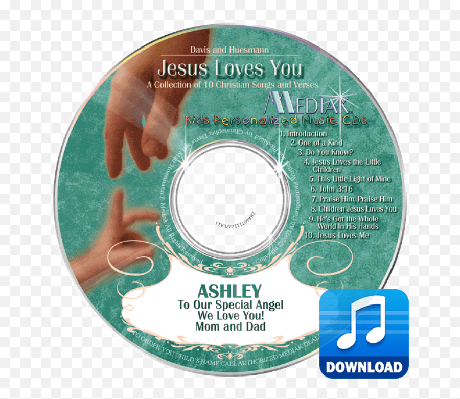 Jesus Loves You Personalized Childrenu0027s Digital Music Mp3 Emoji,Jesus Hands Png