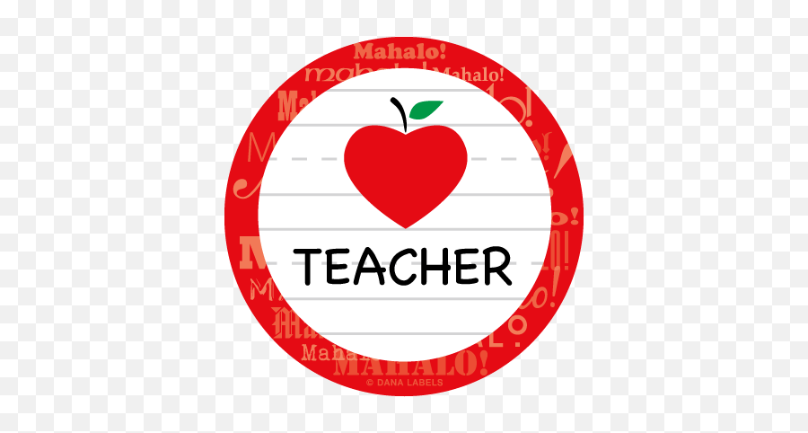 Teacher Label U2013 Heart Apple Clipart Panda - Free Clipart Emoji,Teacher Apple Png