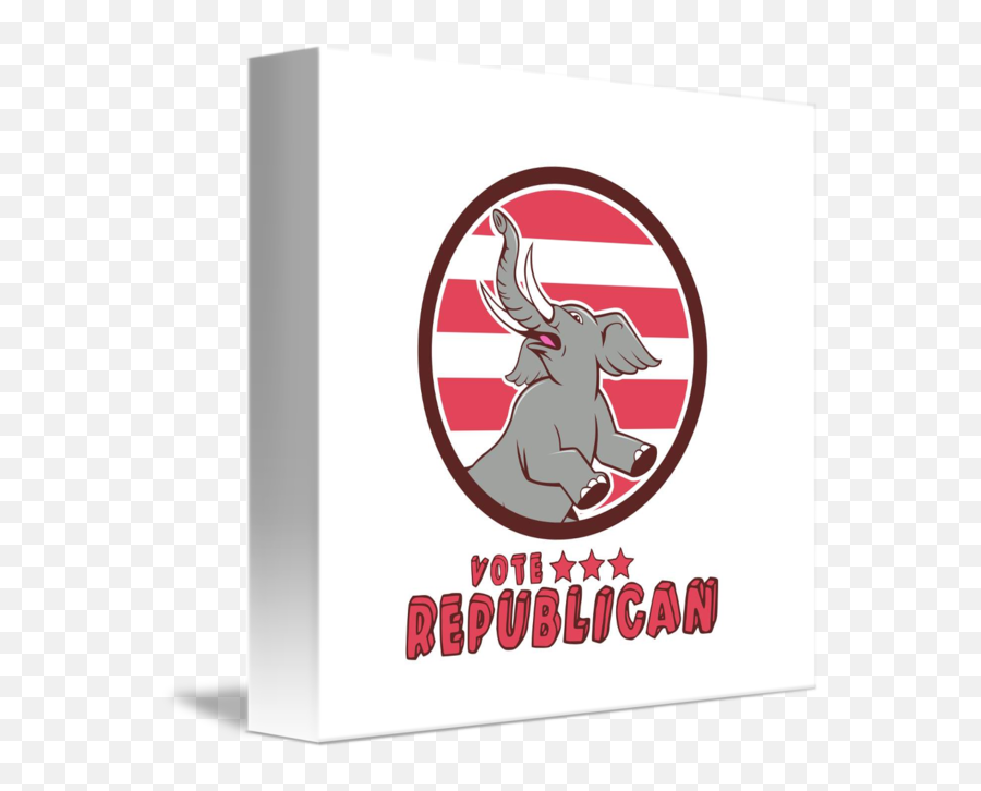 Vote Republican Elephant Mascot Circle - Language Emoji,Republican Elephant Logo