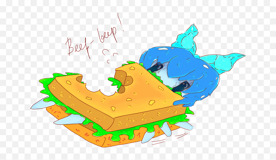 Touhou Cirno Blue Hair Blue Skin Bow Cheese Food Sandwich - Dish Emoji,Cheese Transparent Background