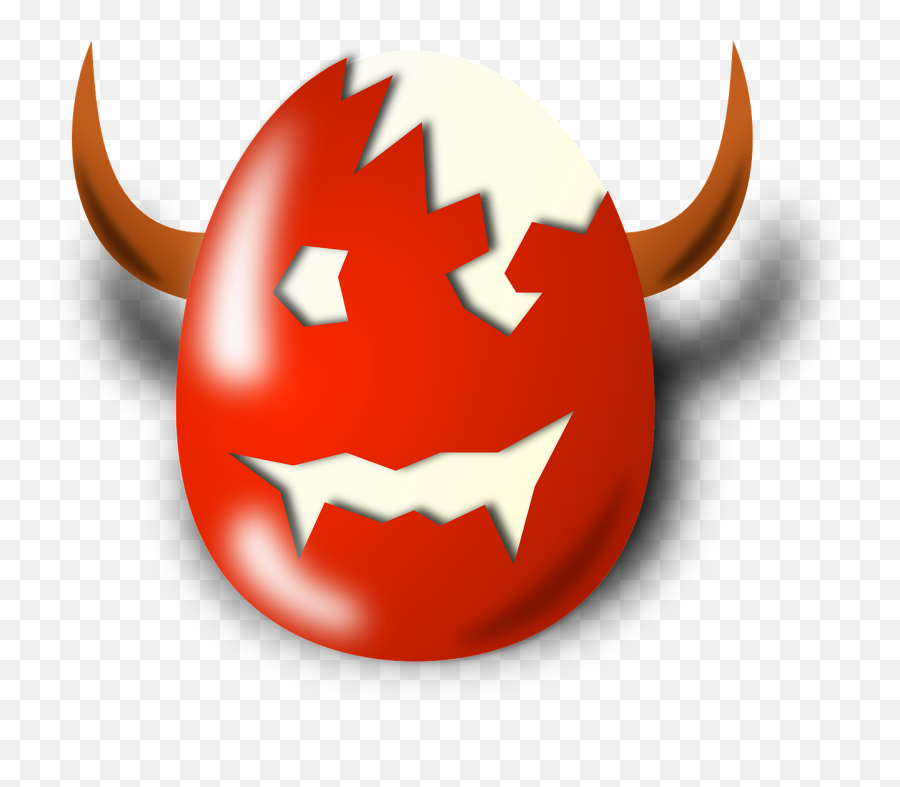 Red Pumpkin Easter Horns Evil Png Picpng - Evil Easter Egg Drawings Emoji,Evil Smile Png
